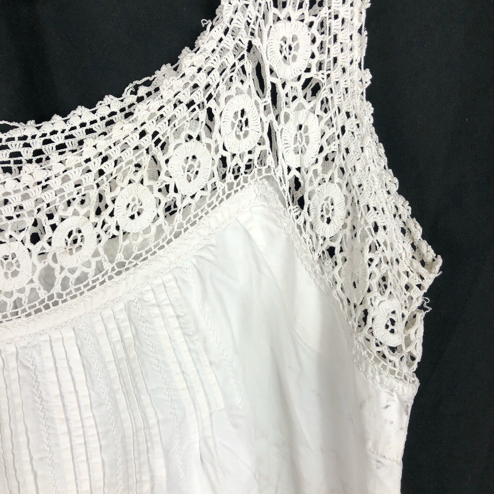 1900 French Ladies Hand Sewn Lace Nightgown Undergarm… Gem