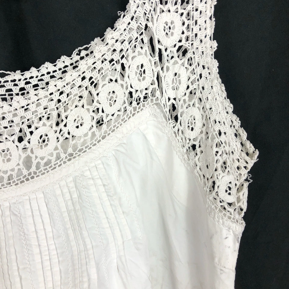 1900 French Ladies Hand Sewn Lace Nightgown Undergarment - Image 4 of 4