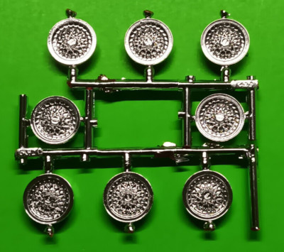 2 Sets 1972 Chevy Pickup Truck 1/25 Chrome BBS Wire Rim Wheel Basketweave