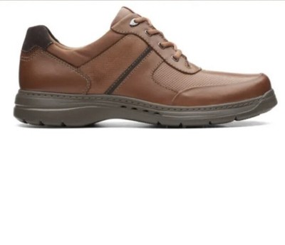 CLARKS UN BRAWLEY TIE MENS DARK TAN LEATHER LACE UP CASUAL SHOES UK SIZE 7  G | eBay