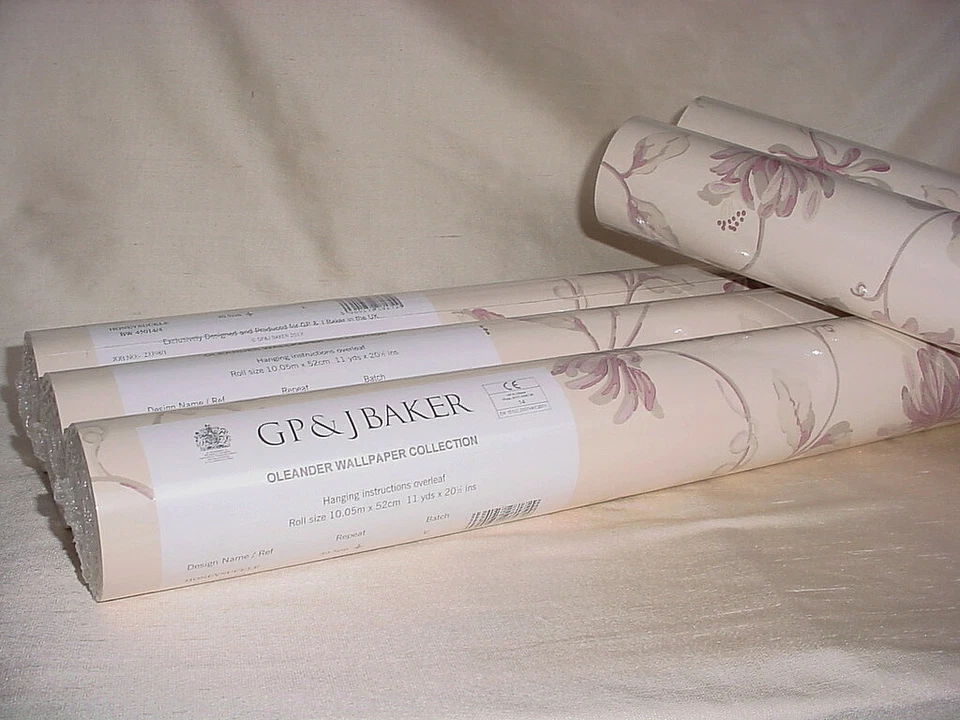 Brunschwig & Fils BW45014 Honeysuckle Mauve Ivory Floral Wallcovering Wallpaper - Image 4 of 4