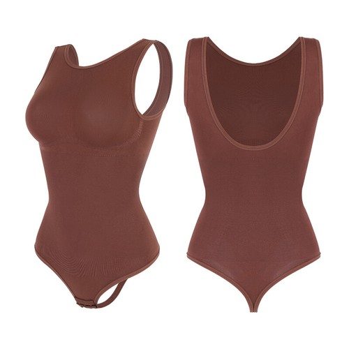 Women Shapewear Tummy Control Bodysuit Thong Body Shaper Seamless Tank Top UK - Picture 10 of 15