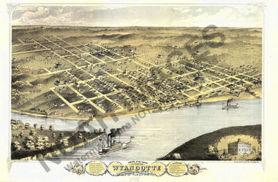 Panoramic Map of Wyandotte Kansas 16x24