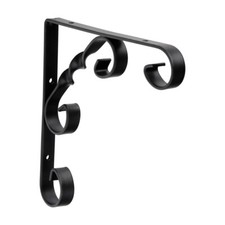 Qty 1 FANCY SCROLL Shelf BRACKET Hanging basket Black or White 4 Sizes available