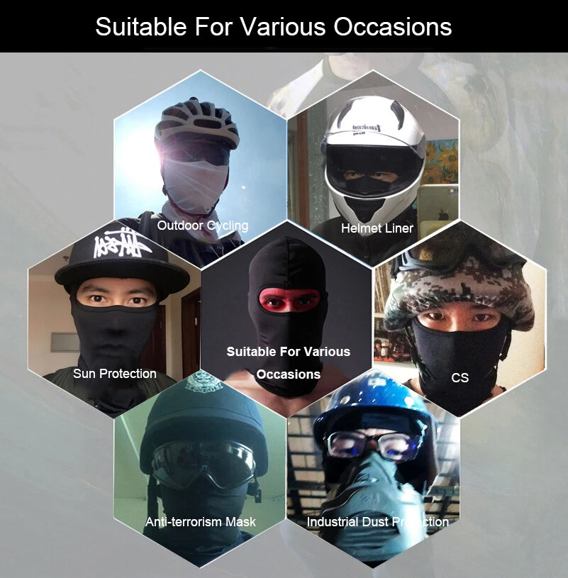 Lycra Hunting Balaclava Full Face Cover Shield Neck Tube Scarves Headwear Hats - Image 2 of 4