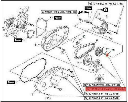 Yamaha Rhino 700 Primary Sheave,Clutch Carrier,Housing,Oneway,Gasket 2008-2013 - Foto 11 di 12