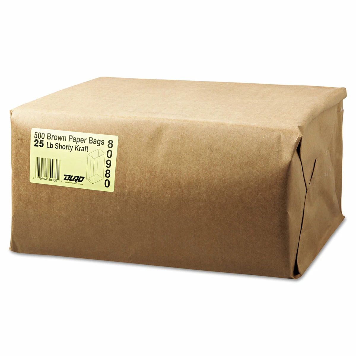 General 25 Squat Paper Grocery Bag 40lb Kraft Standard 8 1 4 x6 1