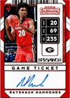 Rayshaun Hammonds Auto RC Prospect Ticket 2020 Panini Contenders #110 Georgia