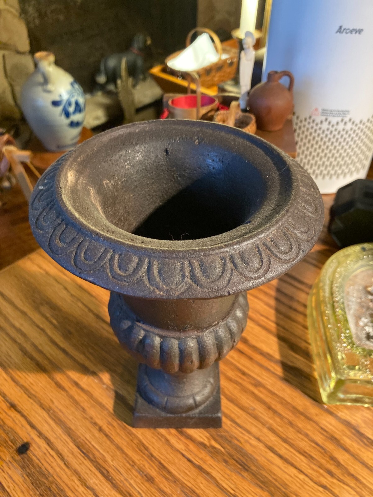 PAIR OF 19TH CENTURY SMALL SCALE CAST IRON GARDEN URNS eBay