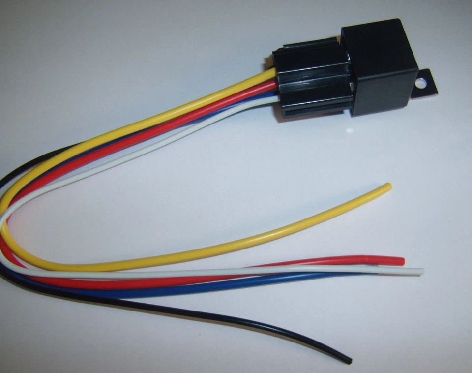 (1) 12V DC SPDT 30/40A Relay & Socket Harness 5 Wire 16-14 GA Gauge Plug End - Image 2 of 4