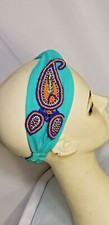 Colorful Headband w/Sequins, Green Orange Blue Gold