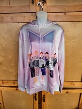 NWOT KPOP BTS Boys Band SOUTH Korea Double Sides Tyedyed Hoodie With Ears Size M