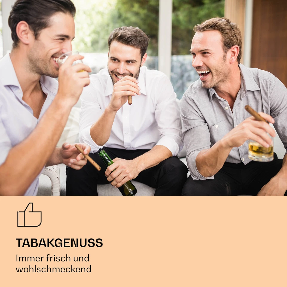 HUMIDOR BEFEUCHTER ZIGARREN ZIGARRENKISTEN HYGROMETER BUCHENHOLZ 23L LED SILBER - Bild 3 von 4