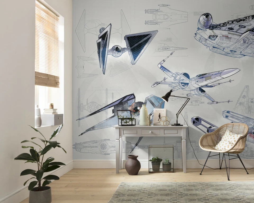 Fotomural Estándar Star Wars 400x280cm Niños Dormitorio Papel Pintado Plano Tamaño Gigante Foto 4 de 4