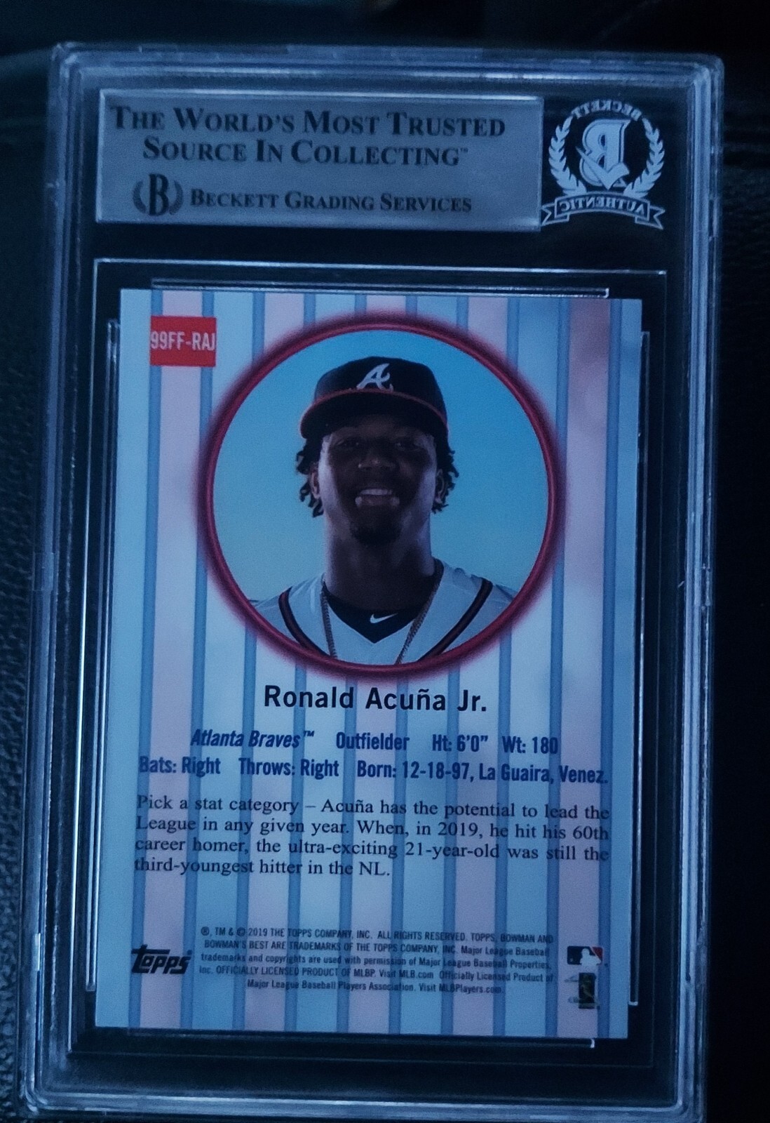 2019 Bowman's Best 1999 Franchise Favorites Ronald Acuna Jr IN PERSON