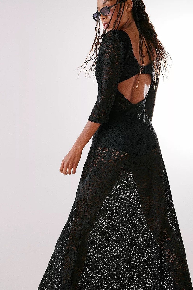 free people black lace maxi dress Free People Adella Maxi Slip - Lace Dress - Dress - Maxi Dress