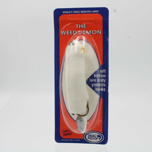 Snag Proof Weed Demon Soft Hollow Body Lure White Soft Weedless - Afbeelding 1 van 5