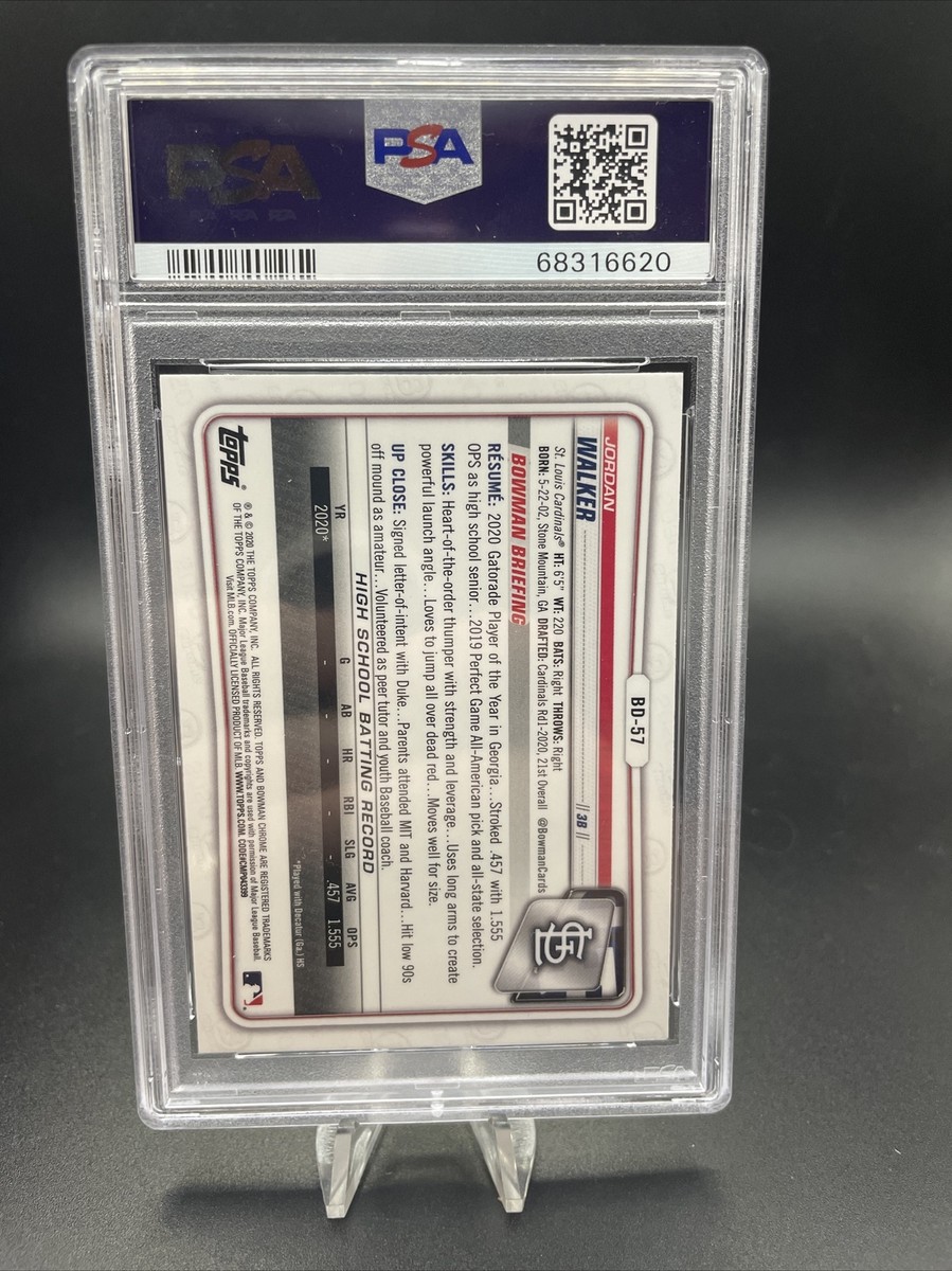 PSA 9 JORDAN WALKER 2020 Bowman Chrome Draft Sapphire