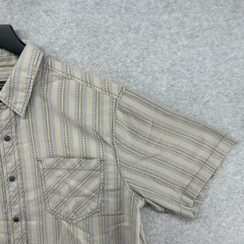Royal Robbins Pearl Snap Shirt Mens Size Large Beige Striped Short Sleeve - Picture 4 of 11