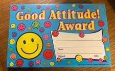 TEACHER CREATED MATERIALS INC, Good Attitude AWARD CARDS, 25 COUNT