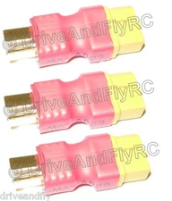 3x No Wires XT60 Female To Male T-Plug Nylon T-Connector Deans Ultra Plug