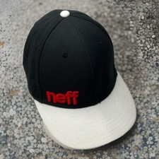 Neff Hat Black Wool Blend Snapback Baseball Cap Black Red Off White OSFA