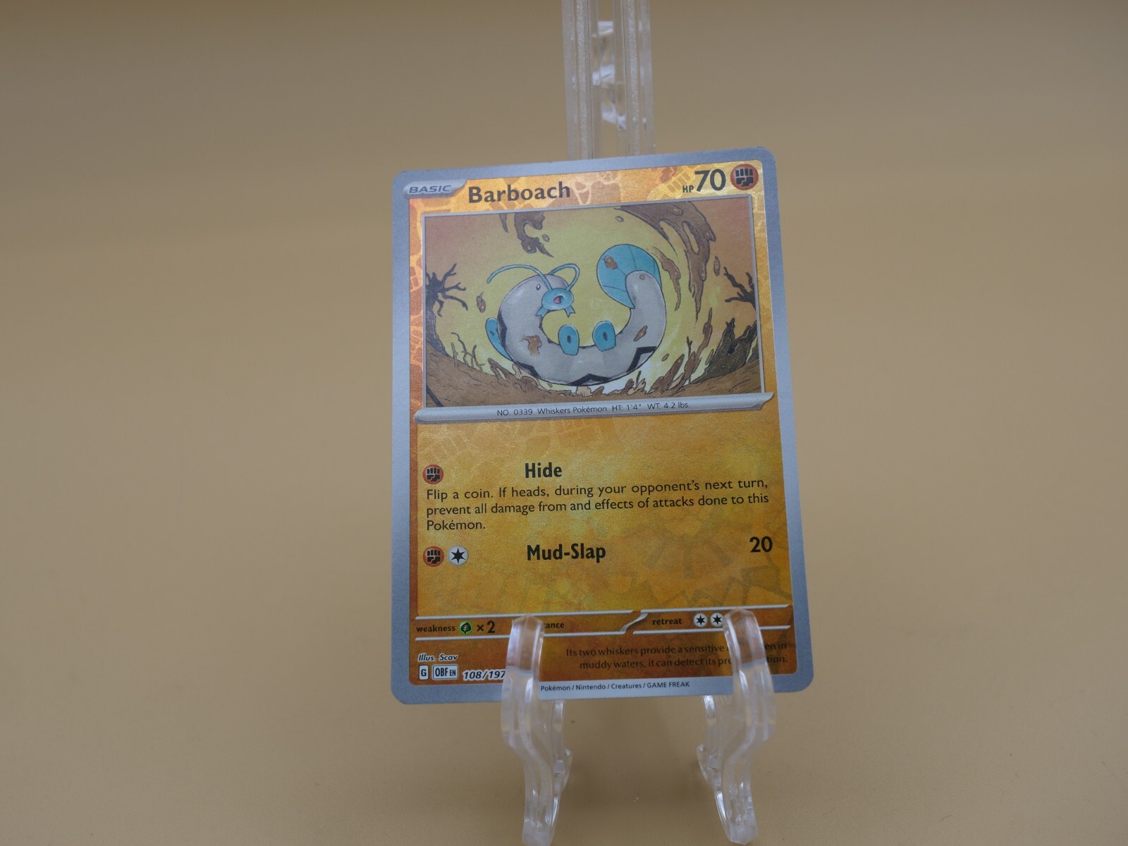 Pokemon TCG Card Obsidian Flames 108/197 Reverse Holo Barboach
