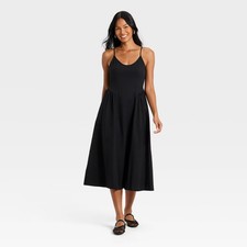A New Day Women's Corset Sundress Black Dress Sleeveless Adjustable Straps