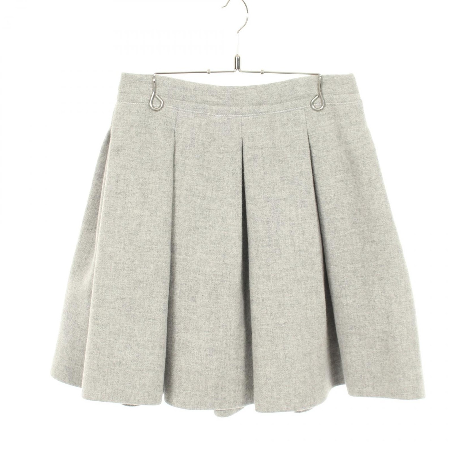 Miu Miu Pleated Flare Mini skirt MG720 wool Gray #40 Used Women