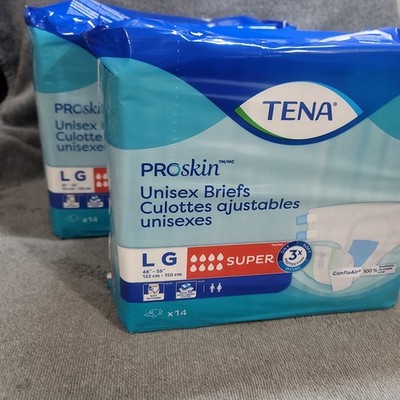 Tena Proskin Large Unisex Super Protective Briefs 28 Count Easy Fasten Tabs