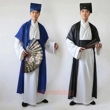 Chinese Scholar Costume Hanfu National Tang Costume Men Robe Costume Dance Dress