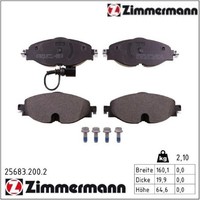 Zimmermann 25683.200.2 Bremsbelagsatz FüR Scheibenbremse Bremsbelagsatz