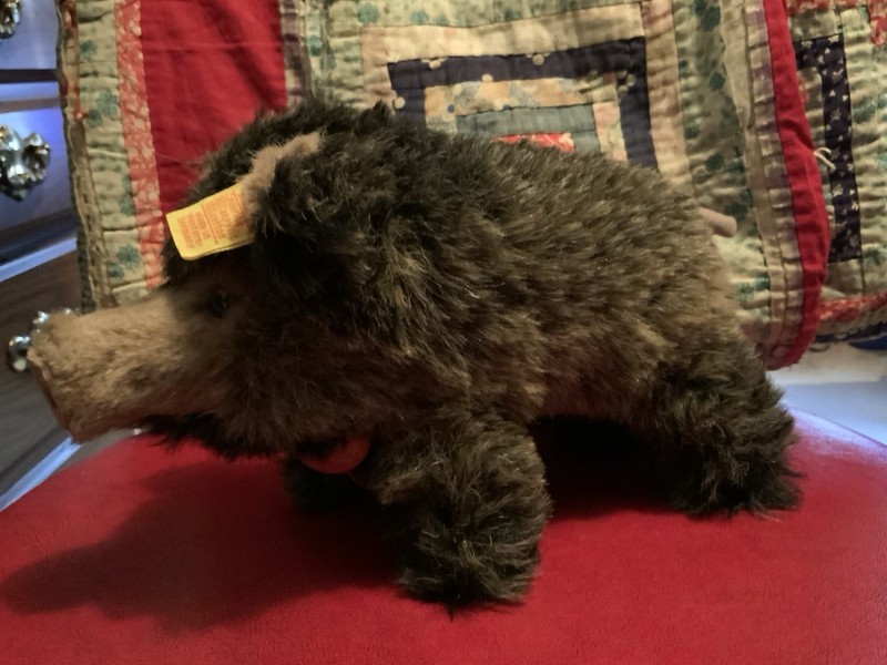 Steiff  Wild Boar Stuffed Animal - Tags Still Attached!