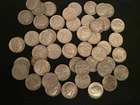 Roll Silver dimes-Circulated-Full Date-1964 under melt value-Free Shipping