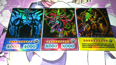 God Set Obelisk Slifer Ra Winged Sky Dragon 4kids YuGiOh Foiled Eng Art - NM