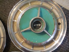 3 - Vintage 1958 Edsel Citation Spinner Hubcap Wheel Cover 14 Green Mint