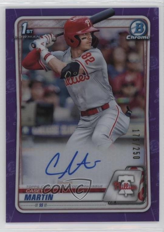 2020 Bowman Draft Chrome Picks Purple Refractor 176/250 Casey Martin Auto 0w47