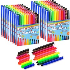 160 PCS Fruit Scented Washable Coloring Markers 5.2 Inch 10 Colors Art