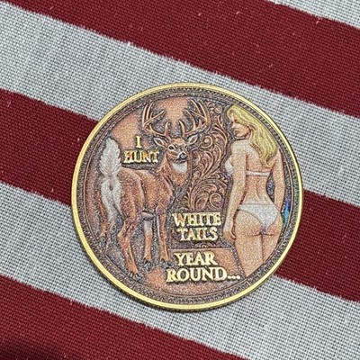 2sided Big Rack Hunter Challenge Coin 1.5 in High Quality Graphic 3d Text
