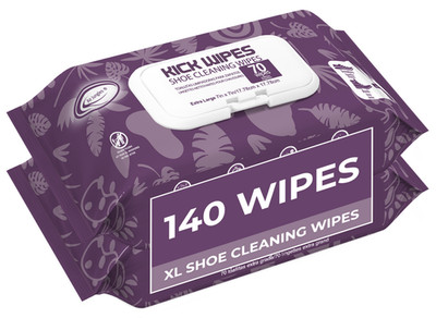 )Shoe Cleaning Wipes 70 Ct(Pack of 2) Dual-Textured Quick Clean 7 x 7 inch