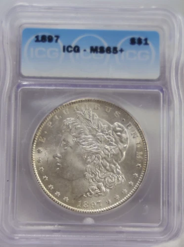 1897 US Morgan Silver Dollar $1 ICG MS65+