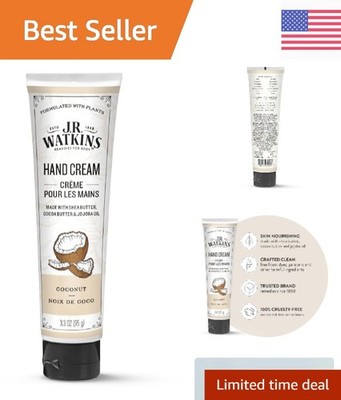 Cruelty-Free Coconut Hand Cream - Nourishing 3.3oz Moisturizer for Soft Hands