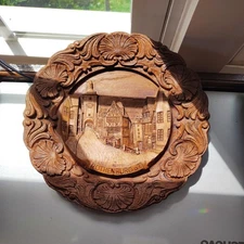  Rothenburg German Carved Wood Resin 9" Collector Plate