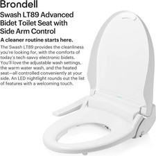 Brondell Swash Electronic Bidet Toilet Seat LT89 Fits Elongated Toilets - White