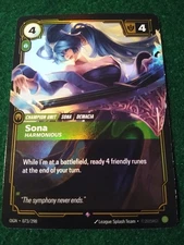 SONA-HARMONIOUS CHAMPION UNIT 073/298 RIFTBOUND LEAGUE OF LEGENDS RARE FOIL