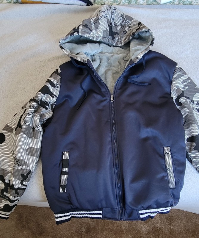 Hooded XL Lined Zippered Coat
