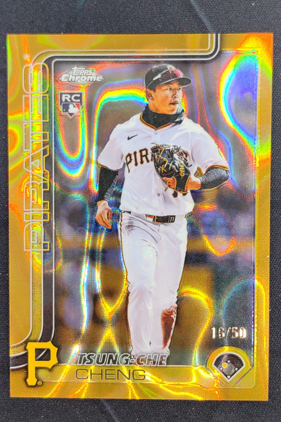 2025 Topps Chrome Update Tsung-Che Cheng Gold Lava Refractor /50 #USC74 Pirates