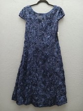 Alex Evenings Women's Fit Flare Knee Length 8 Navy Floral Formal Dress Casual