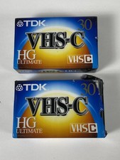 Lot of 2 TDK TC-30 HG Ultimate VHS-C Blank Tapes New Sealed