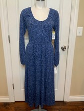 Boden Blue Floral Floral Patterned Midi Dress, Size 4R, NWT! $149.00